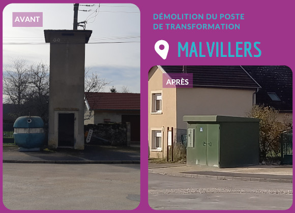 le poste de transformation de MALVILLERS est démoli