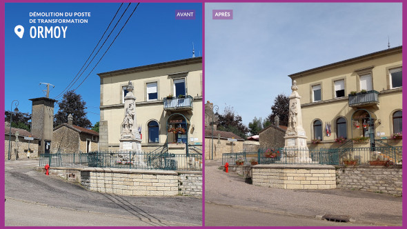 Démolition de l’ancien poste de transformation de ORMOY