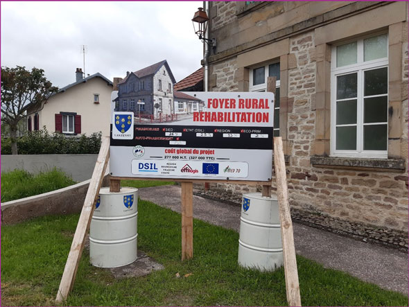 Le SIED 70 agit pour la rénovation de la nouvelle salle des fêtes de LANTENOT