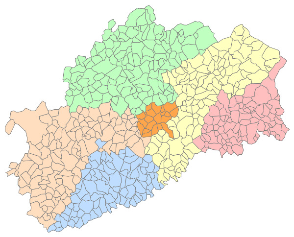 Secteurs géographiques du département